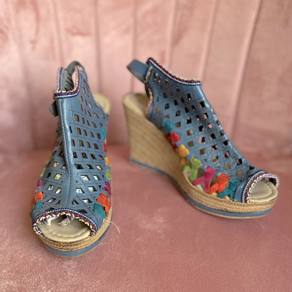 Handmade, Leather, Mexican Sandal Wedges, Huarache